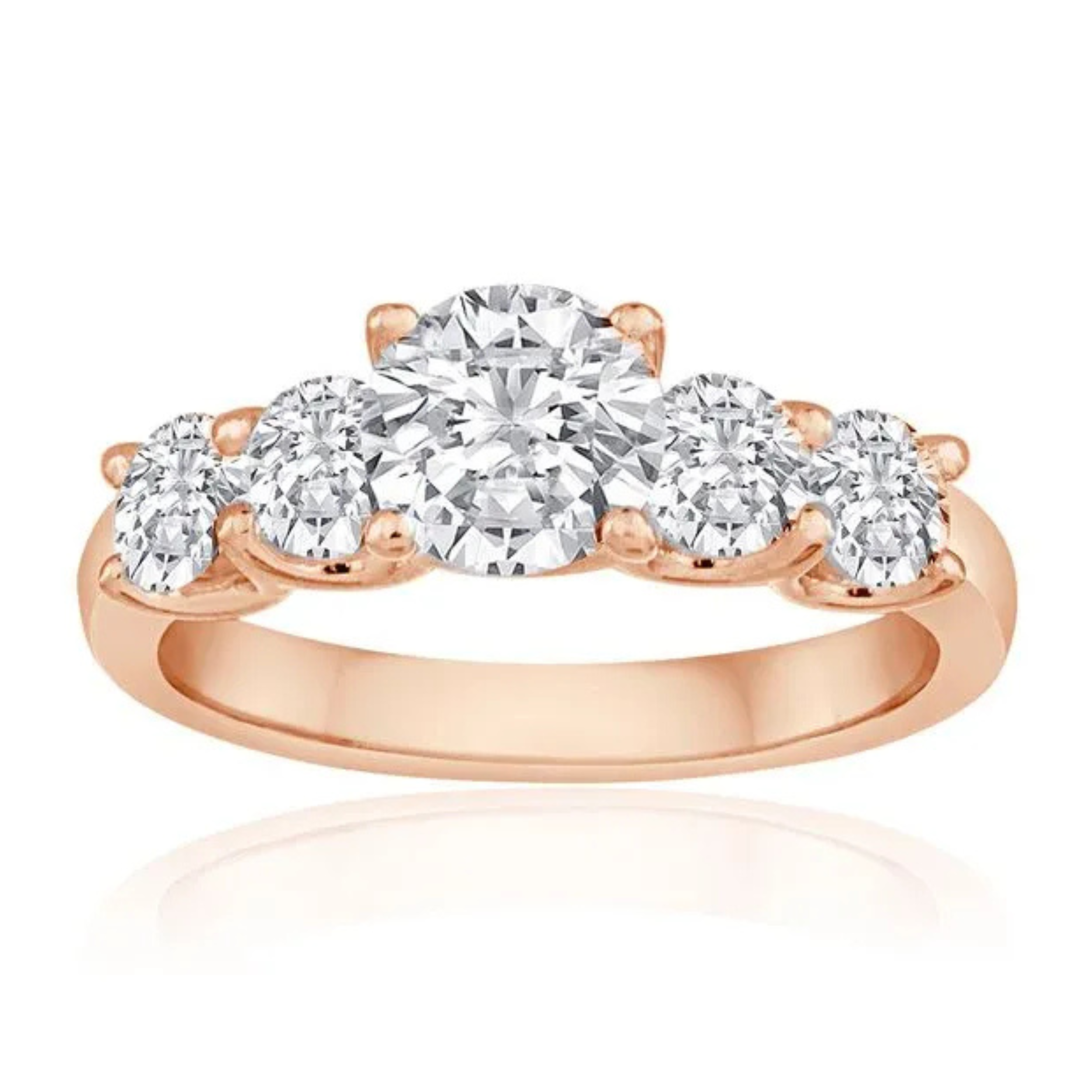 Imagine Bridal 14K White Gold Round Diamond Engagement Ring 0.75ct