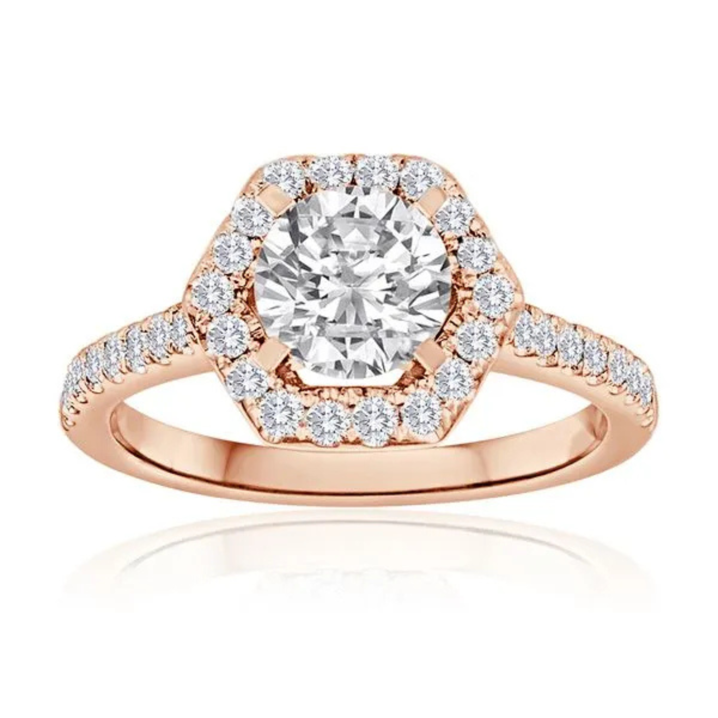 Imagine Bridal 14K Yellow Gold Round Diamond Engagement Ring 0.40ct
