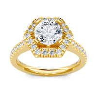 Imagine Bridal 14K Yellow Gold Round Diamond Engagement Ring 0.40ct