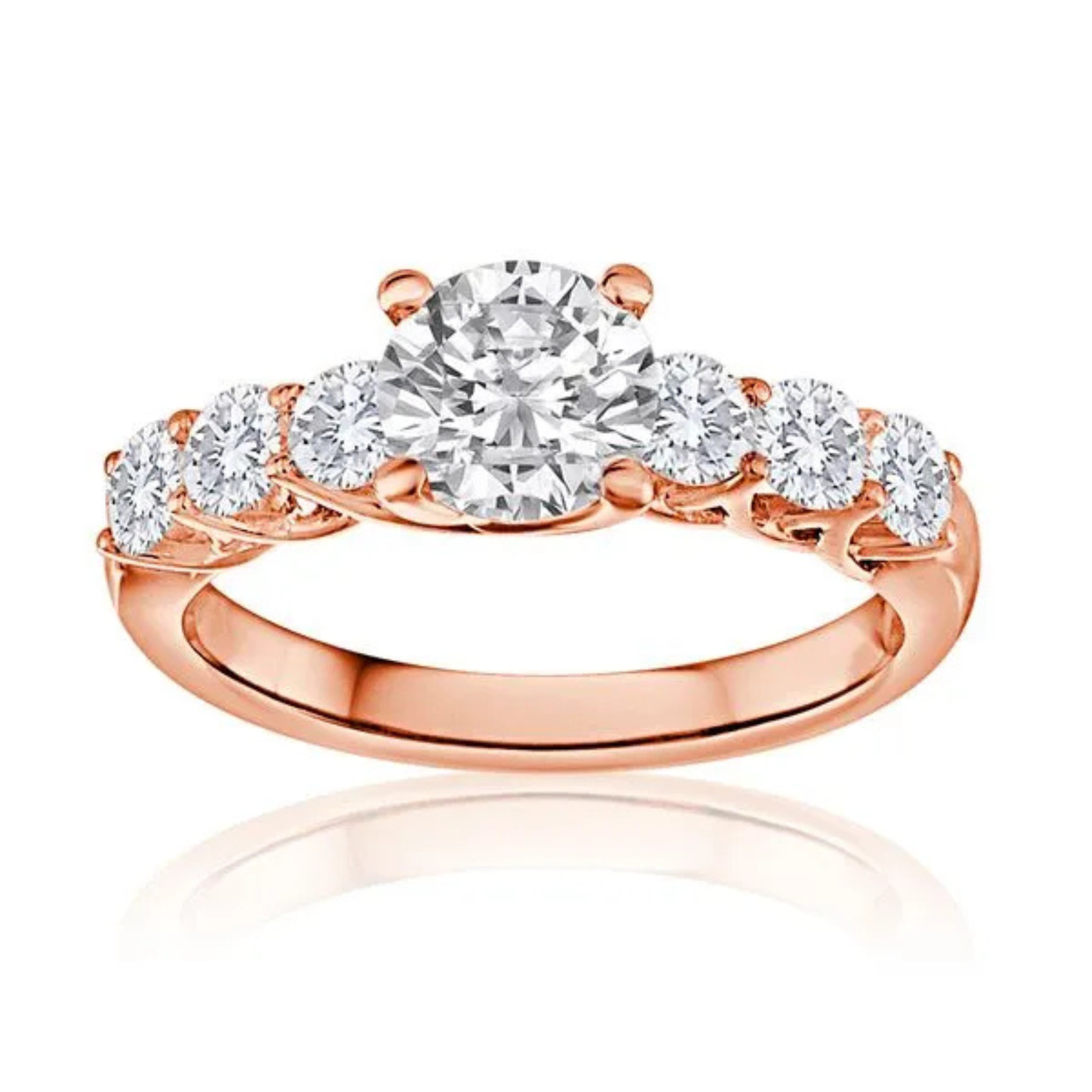 Imagine Bridal 14K White Gold Round Diamond Engagement Ring 0.80ct