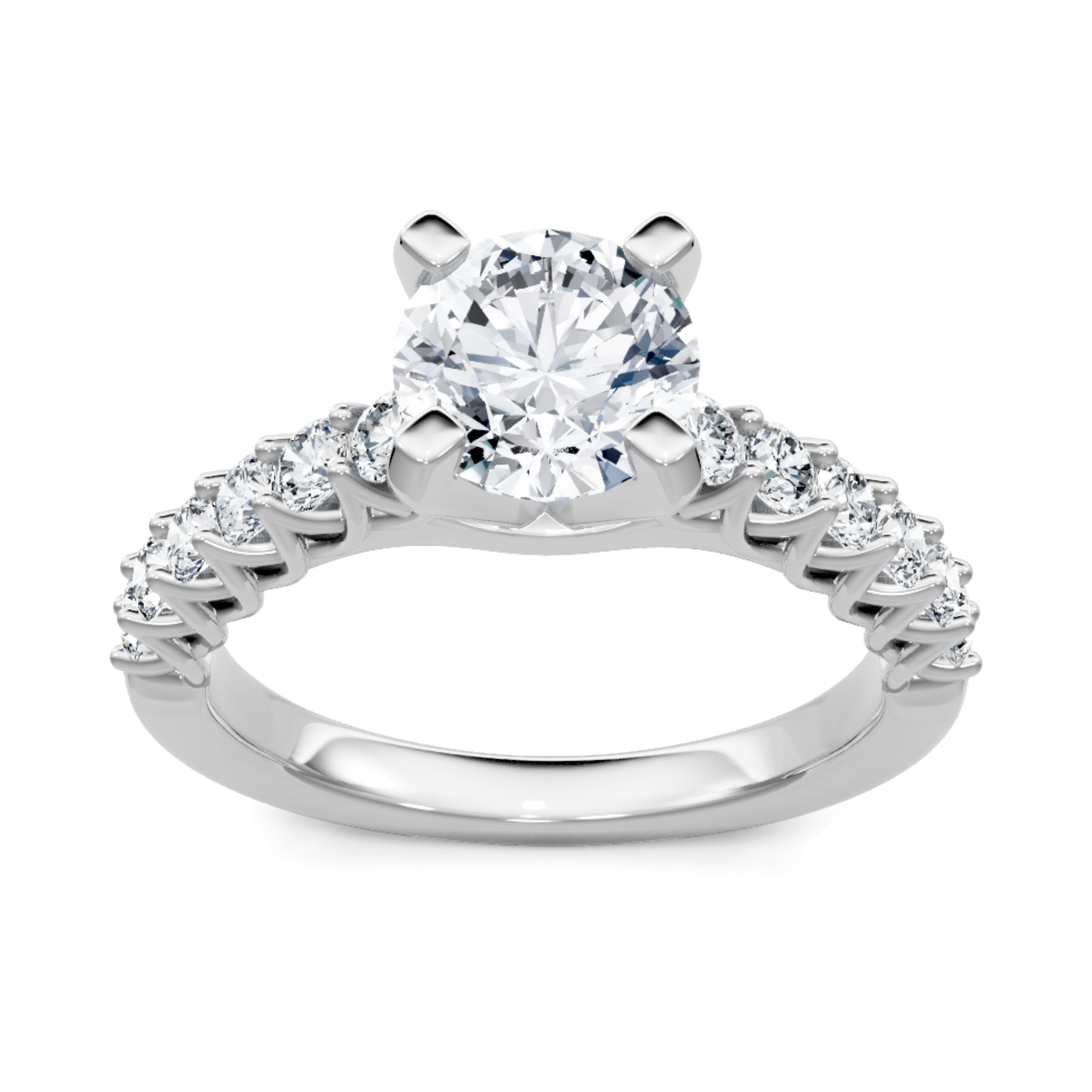 Imagine Bridal 14K White Gold Round Diamond Engagement Ring 0.50ct
