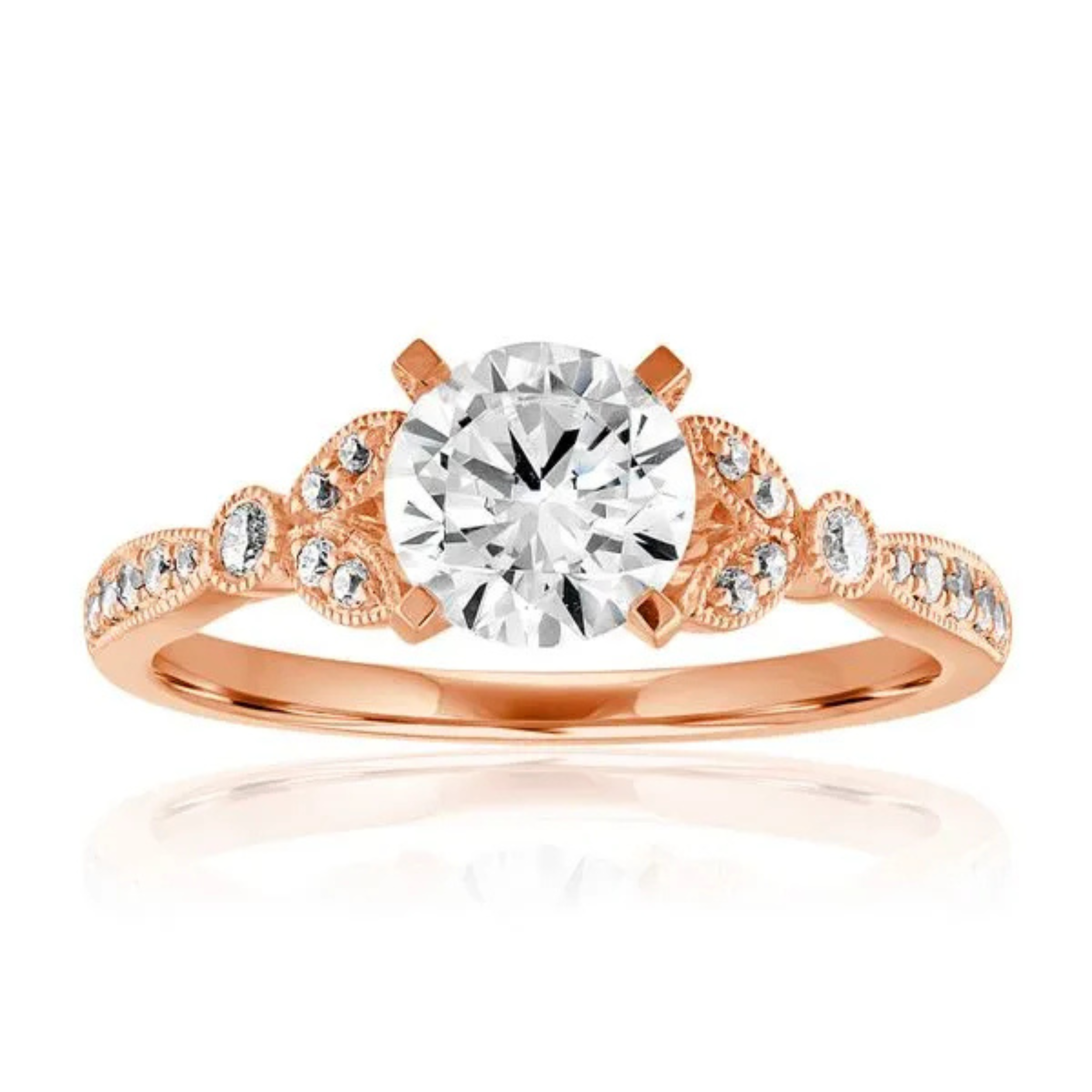 Imagine Bridal 14K Yellow Gold Round Diamond Engagement Ring 0.20ct