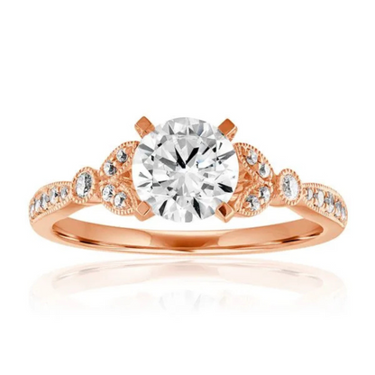 Imagine Bridal 14K Yellow Gold Round Diamond Engagement Ring 0.20ct