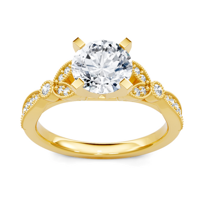 Imagine Bridal 14K Yellow Gold Round Diamond Engagement Ring 0.20ct