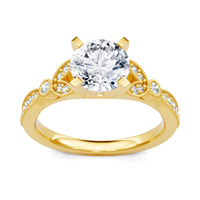 Imagine Bridal 14K Yellow Gold Round Diamond Engagement Ring 0.20ct