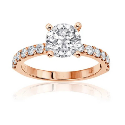Imagine Bridal 14K White Gold Round Diamond Engagement Ring 0.38ct