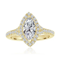 Imagine Bridal 14K White Gold Marquise Diamond Engagement Ring 0.40ct