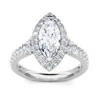 Imagine Bridal 14K White Gold Marquise Diamond Engagement Ring 0.40ct