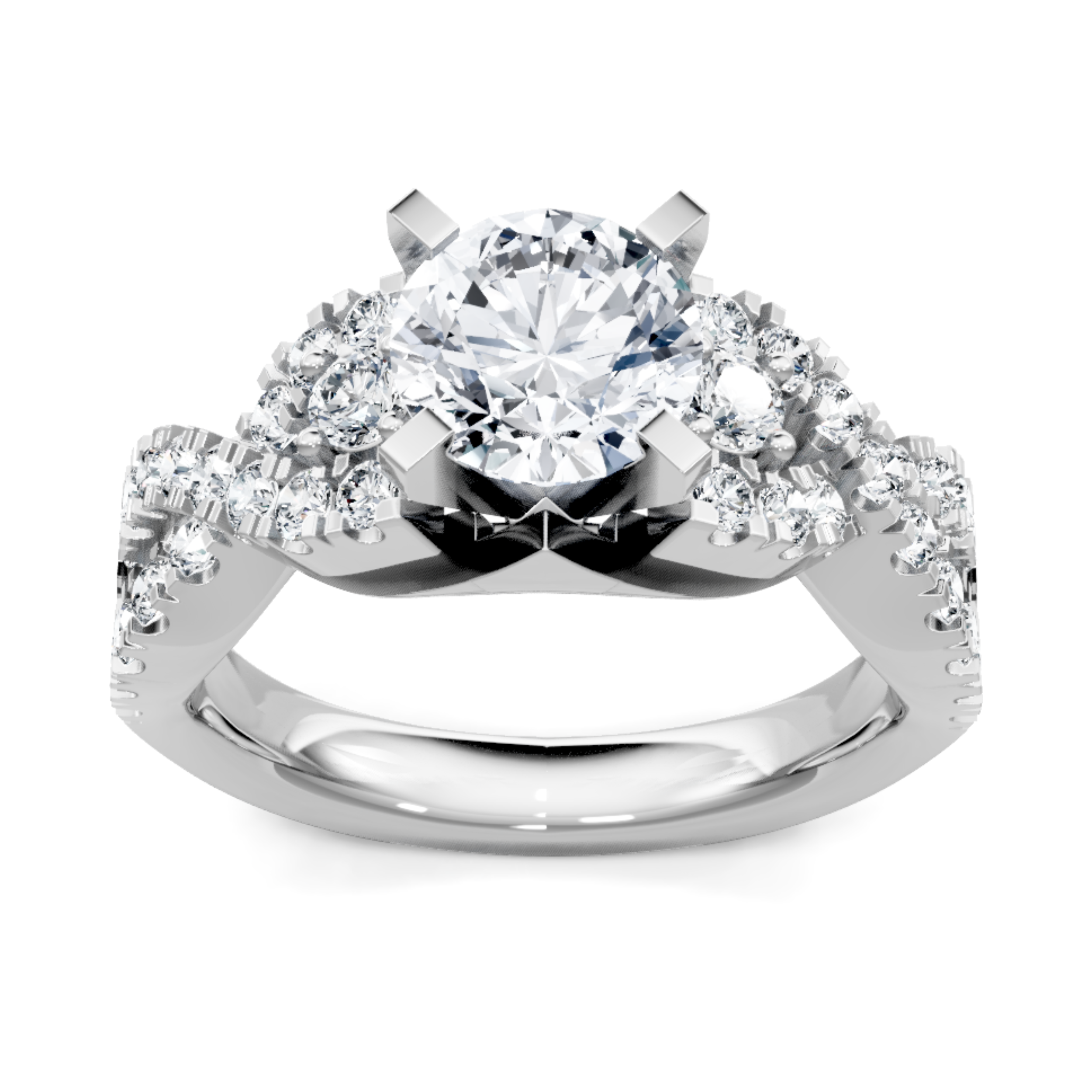 Imagine Bridal 14K White Gold Round Diamond Engagement Ring 0.67ct