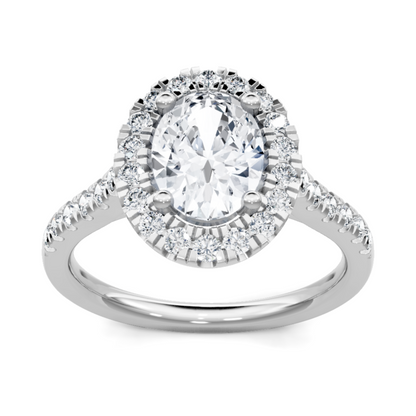 Imagine Bridal 14K White Gold Oval Diamond Engagement Ring 0.50ct