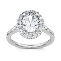 Imagine Bridal 14K White Gold Oval Diamond Engagement Ring 0.50ct