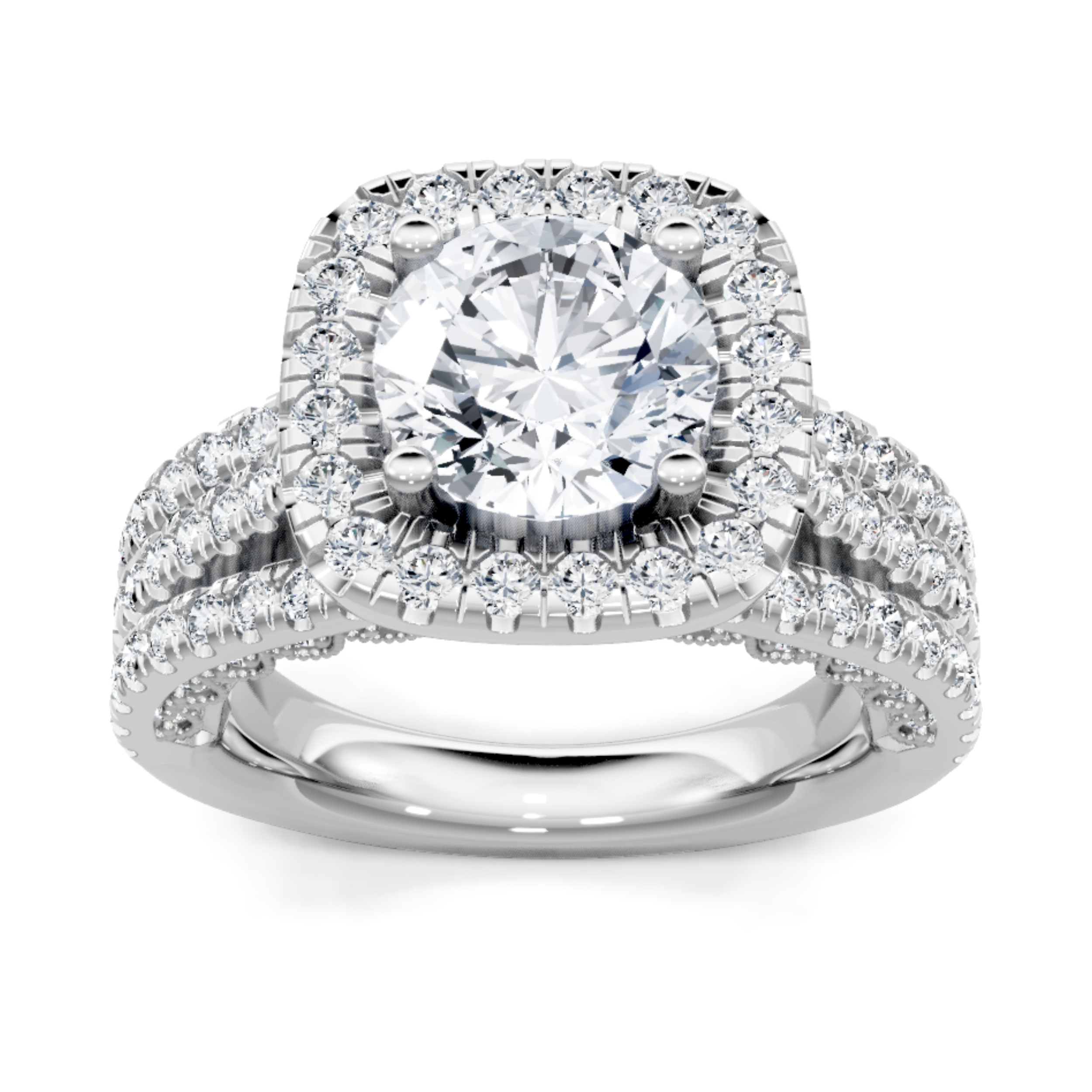 Imagine Bridal 14K White Gold Cushion Diamond Engagement Ring 1.25ct