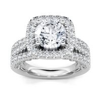 Imagine Bridal 14K White Gold Cushion Diamond Engagement Ring 1.25ct
