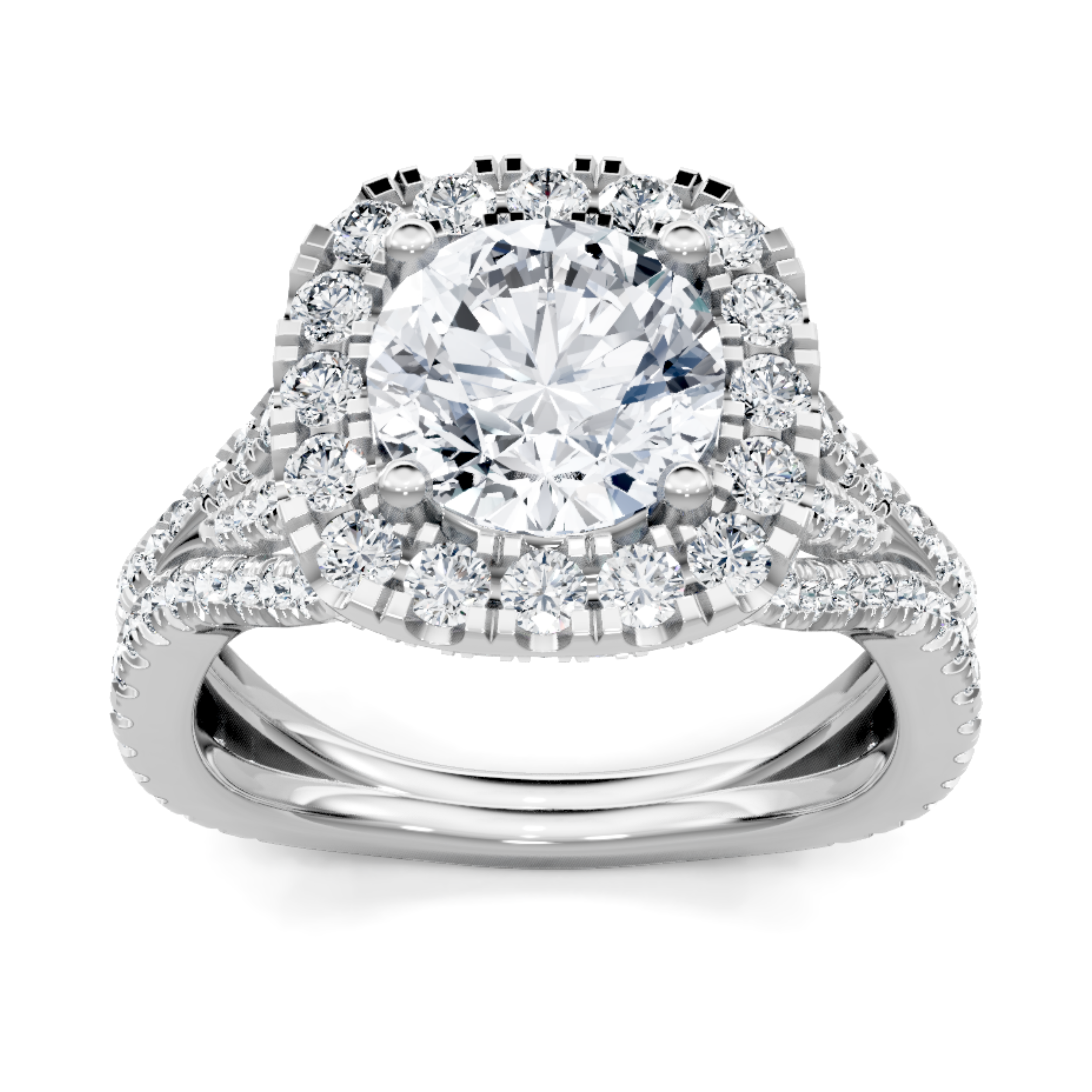Imagine Bridal 14K White Gold Cushion Diamond Engagement Ring 1.00ct