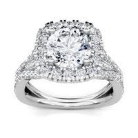 Imagine Bridal 14K White Gold Cushion Diamond Engagement Ring 1.00ct