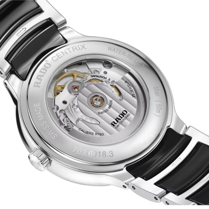 Rado Centrix Diamond Black Stainless Steel Automatic Watch 39.5mm