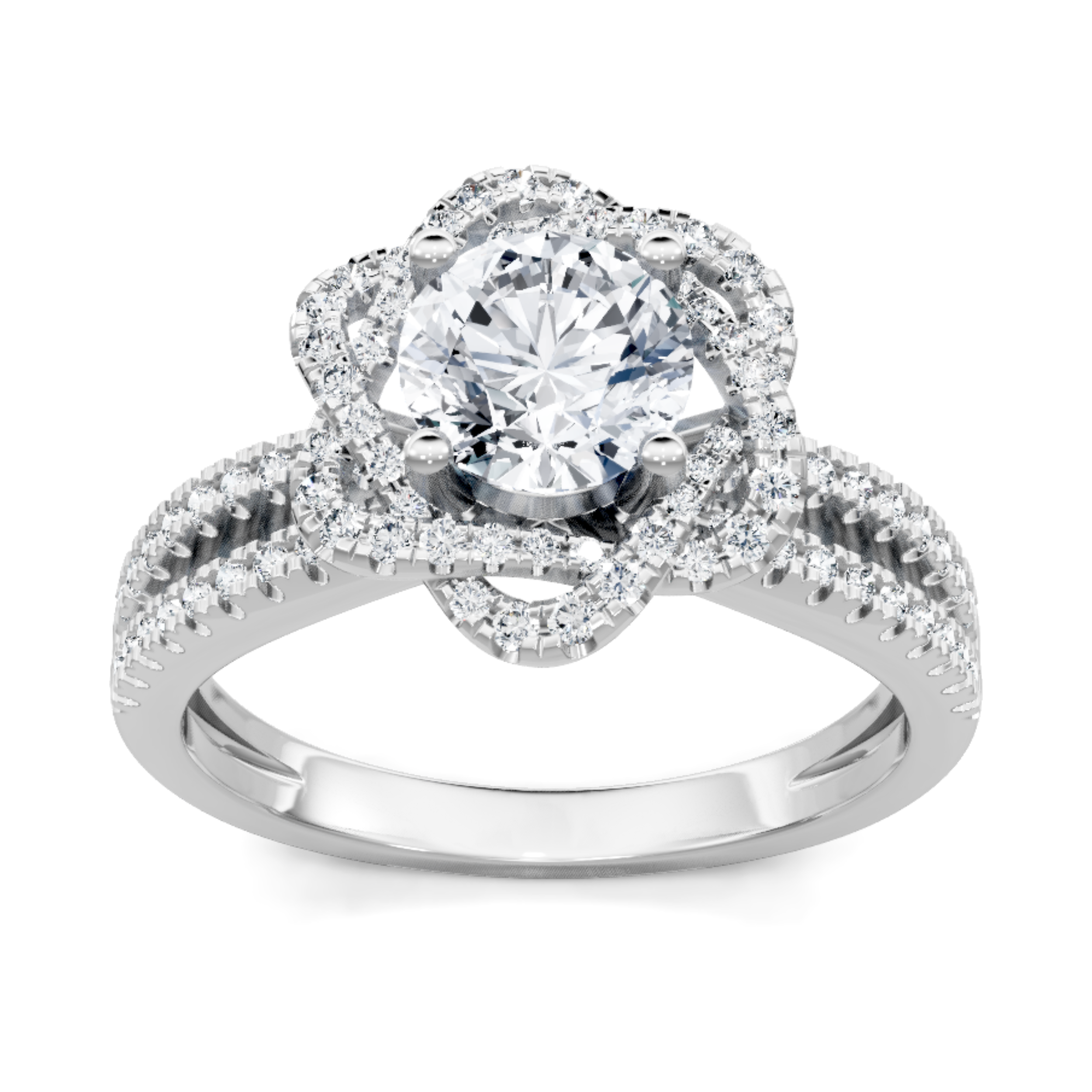 Imagine Bridal 14K White Gold Round Diamond Engagement Ring 0.33ct