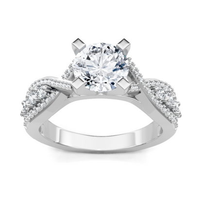 Imagine Bridal 14K White Gold Round Diamond Engagement Ring 0.33ct