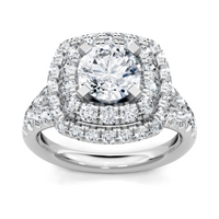 Imagine Bridal 14K White Gold Cushion Diamond Engagement Ring 0.10ct