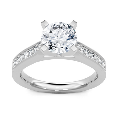 Imagine Bridal 14K White Gold Round Diamond Engagement Ring 0.17ct
