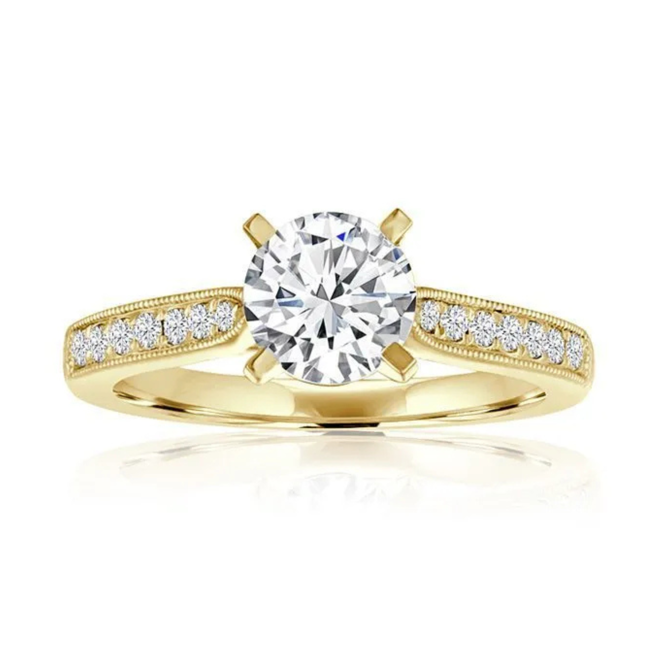 Imagine Bridal 14K White Gold Round Diamond Engagement Ring 0.17ct