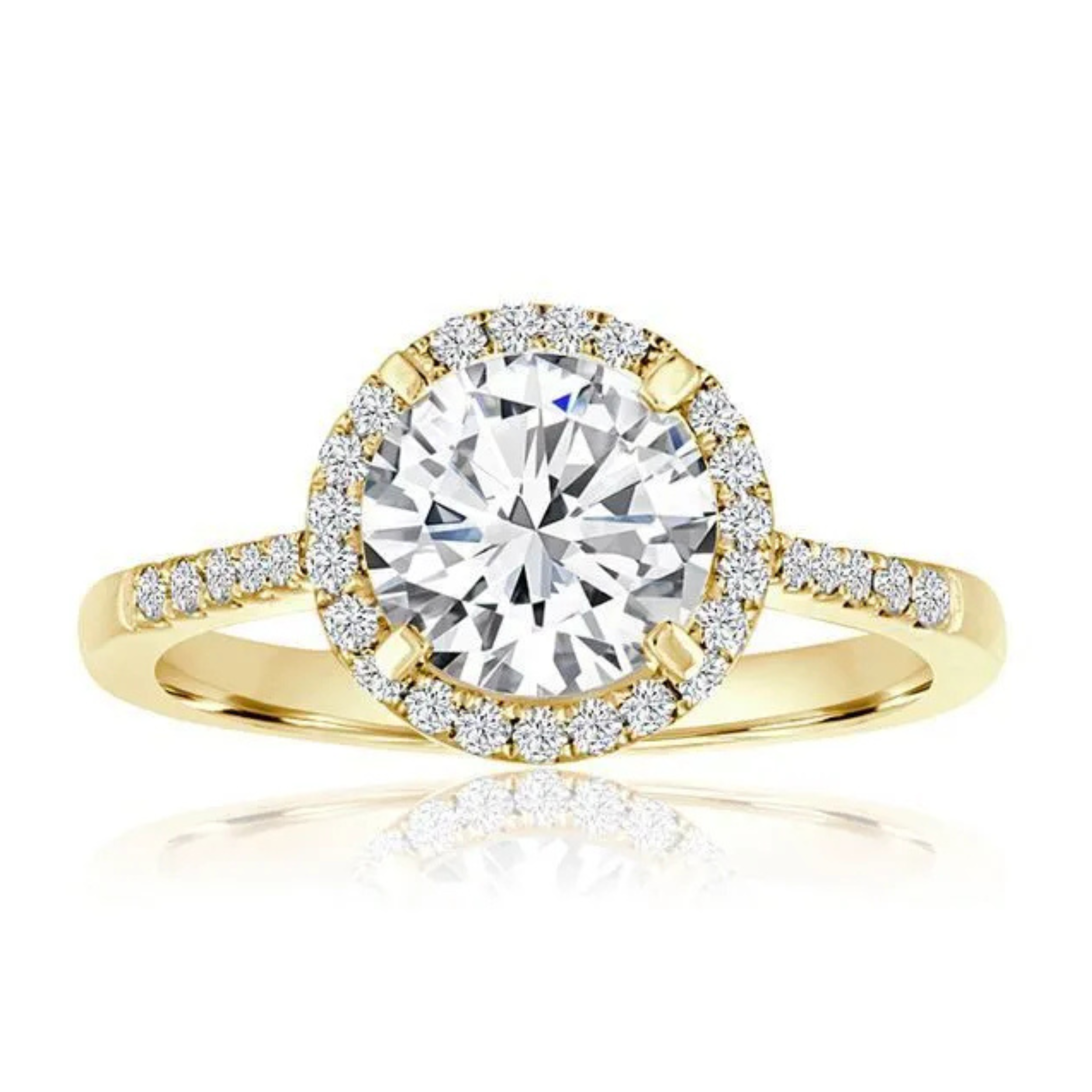 Imagine Bridal 14K White Gold Round Diamond Engagement Ring 0.20ct