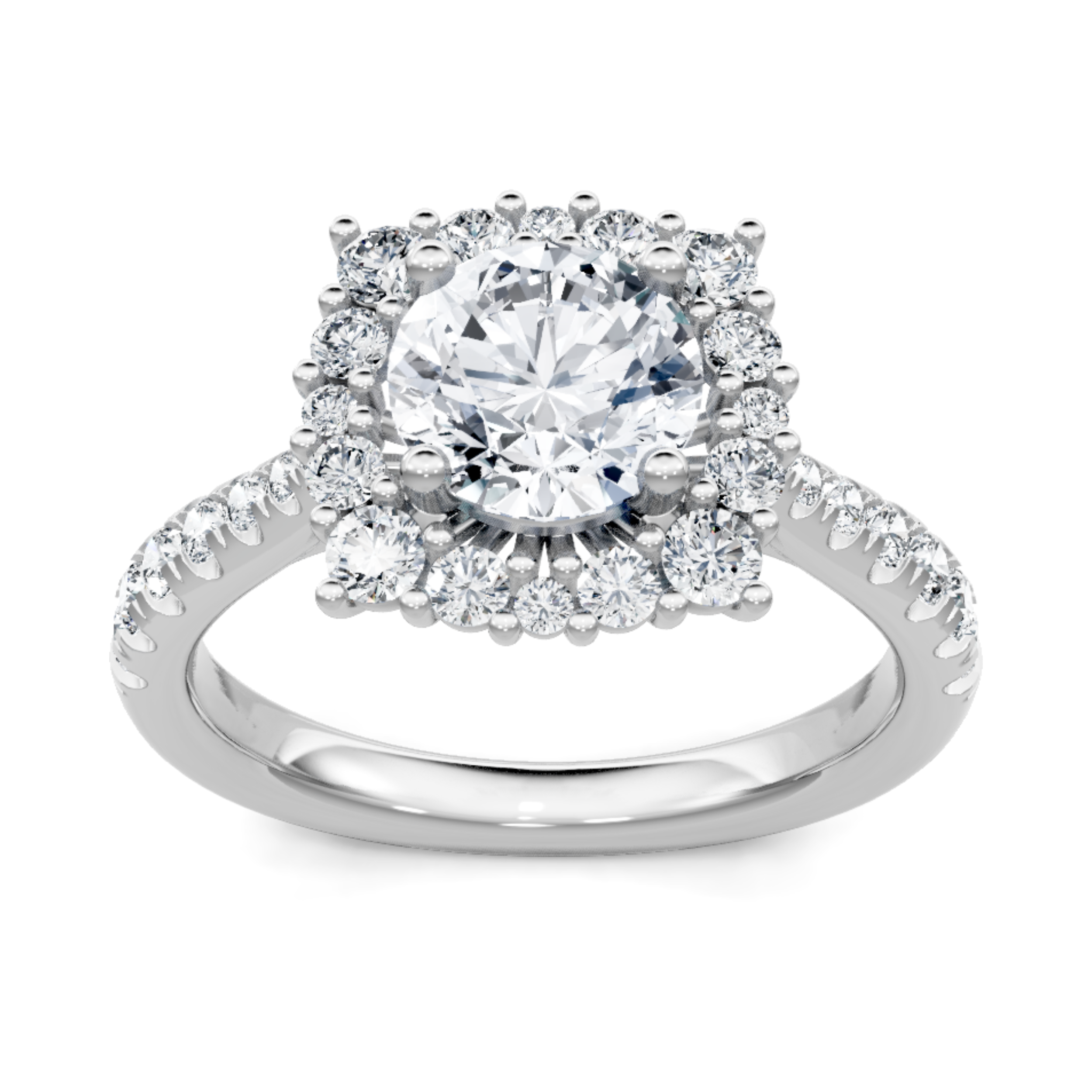 Imagine Bridal 14K White Gold Cushion Diamond Engagement Ring 0.60ct