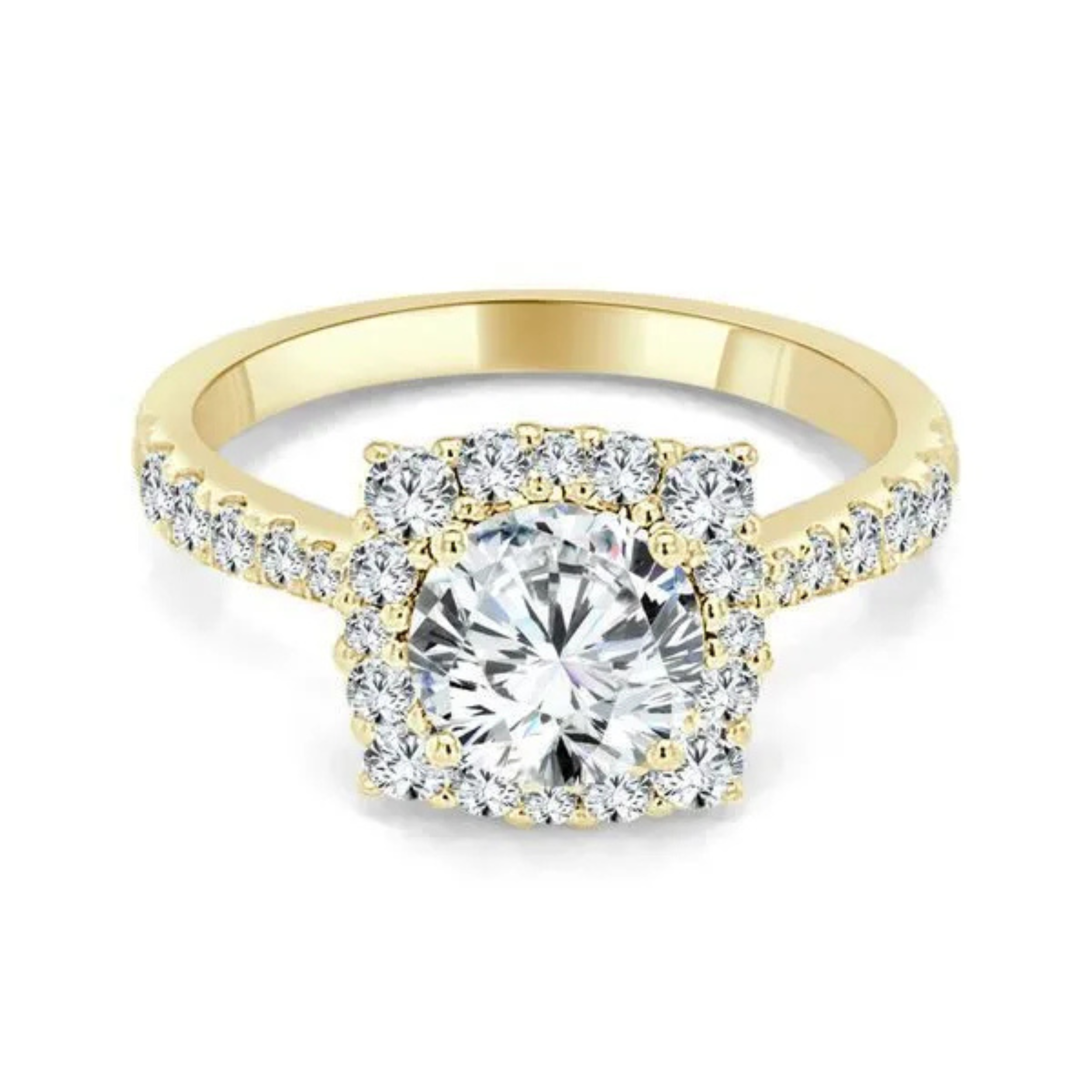 Imagine Bridal 14K White Gold Cushion Diamond Engagement Ring 0.60ct