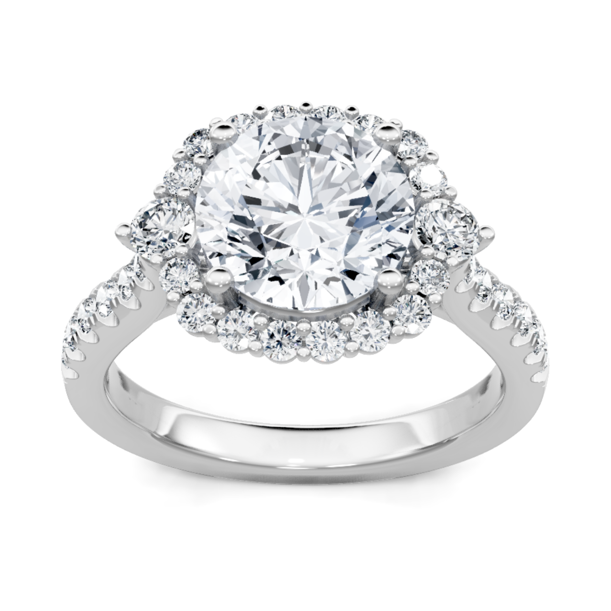 Imagine Bridal 14K White Gold Round Diamond Engagement Ring 0.62ct
