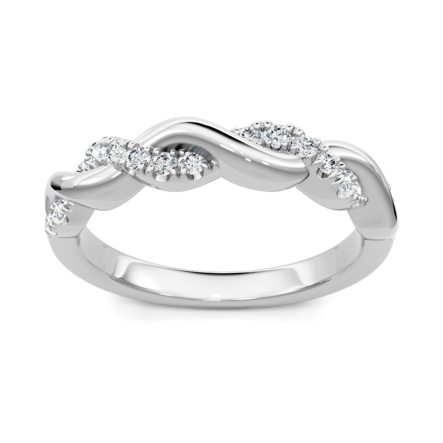 Imagine Bridal 14K White Gold Round Diamond Comfort Fit Wedding 0.16ct