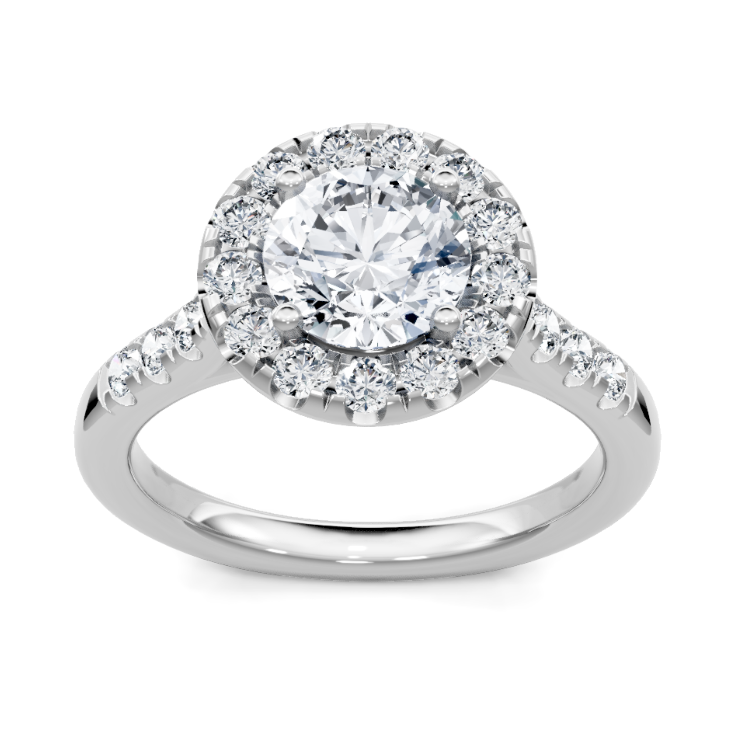 Imagine Bridal 14K White Gold Round Diamond Engagement Ring 0.80ct