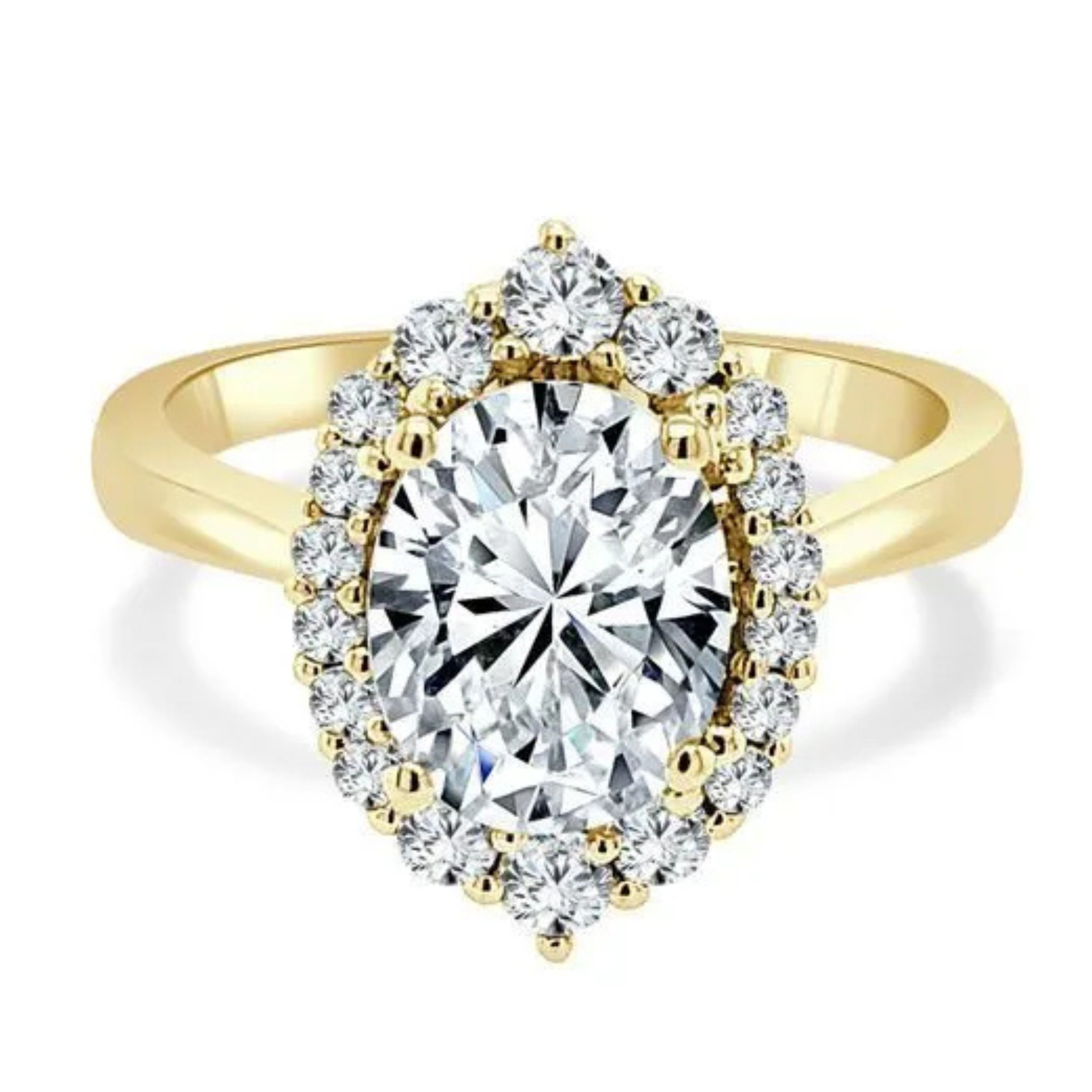 Imagine Bridal 14K White Gold Oval Diamond Engagement Ring 0.38ct