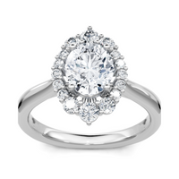 Imagine Bridal 14K White Gold Oval Diamond Engagement Ring 0.38ct