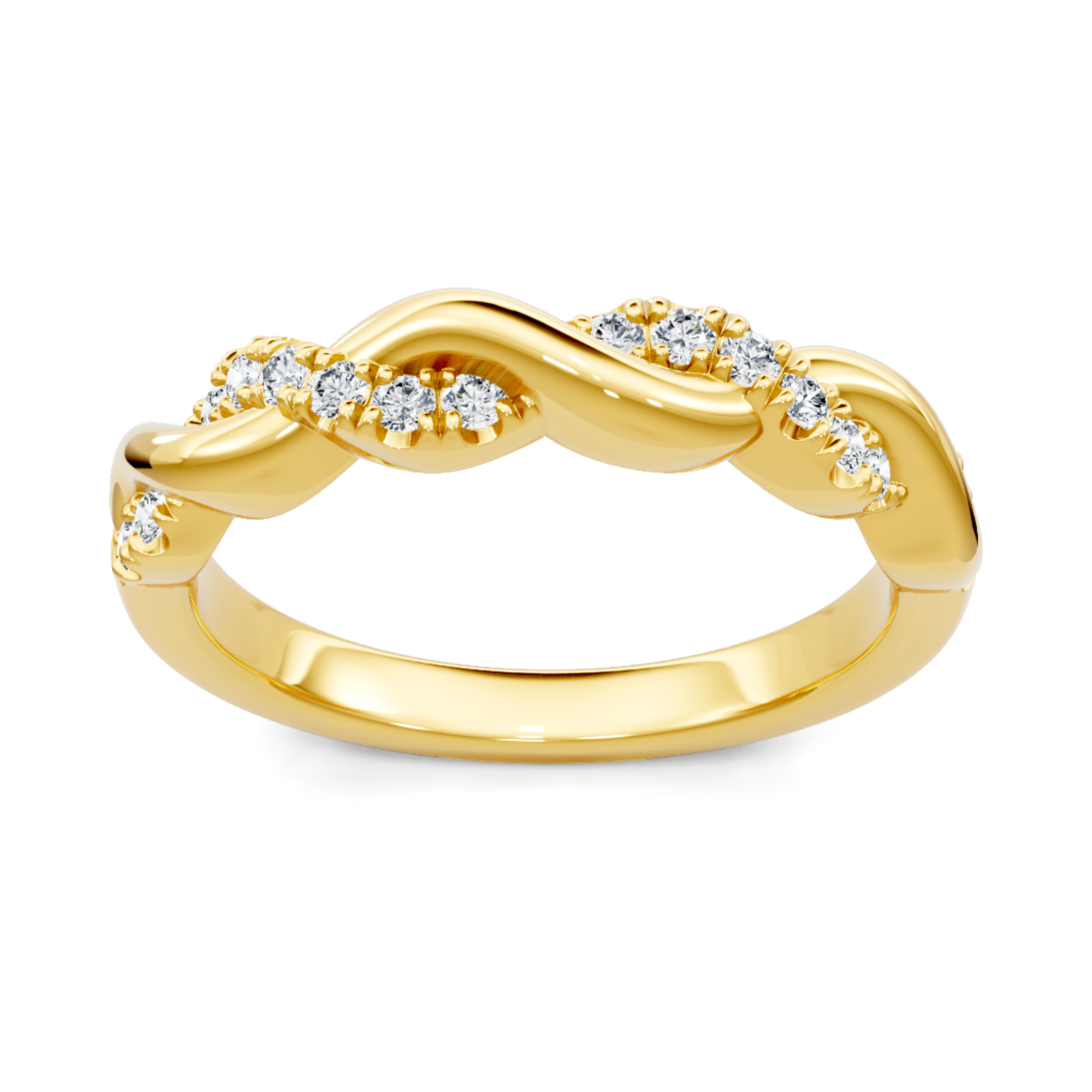 Imagine Bridal 14K Yellow Gold Round Diamond Comfort Fit Wedding 0.16ct