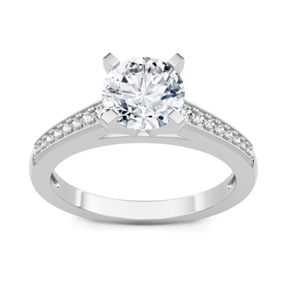 Imagine Bridal 14K White Gold Round Diamond Engagement Ring 0.17ct