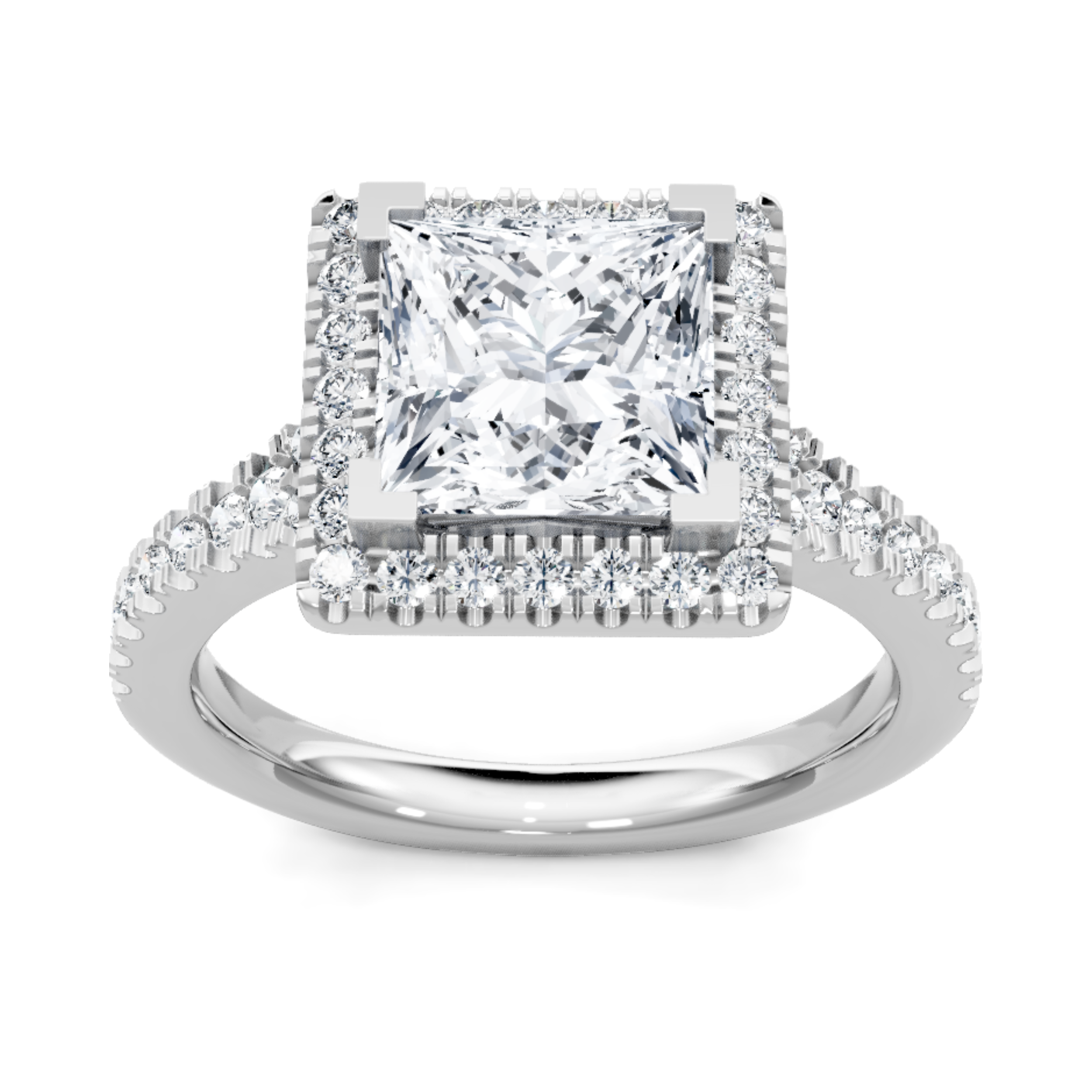 Imagine Bridal 14K White Gold Princess Diamond Engagement Ring 0.40ct