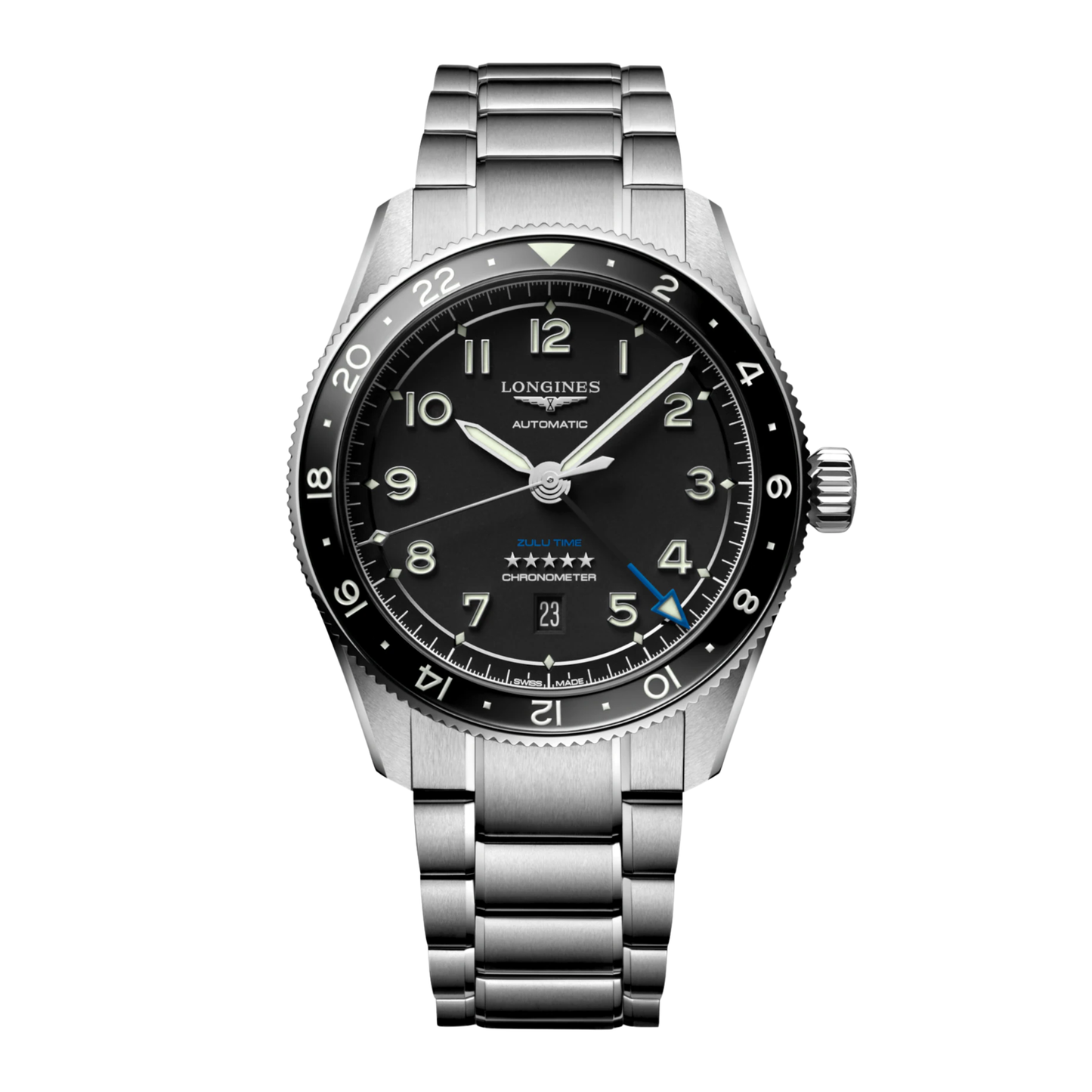 Longines Spirit Zulu Time GMT Automatic Watch 42 mm