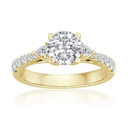 Imagine Bridal 14K White Gold Pear Diamond Engagement Ring 0.10ct