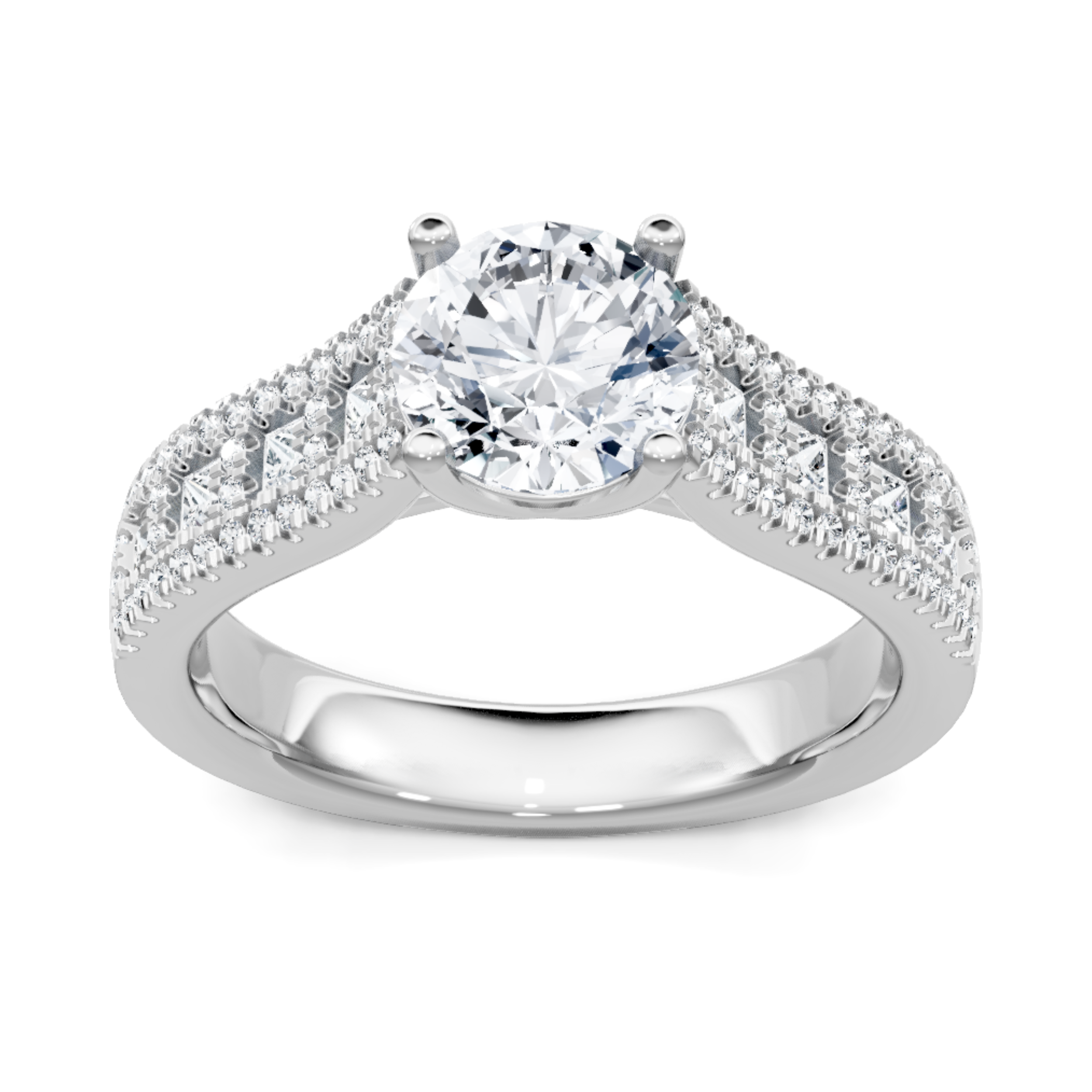 Imagine Bridal 14K White Gold Round Diamond Engagement Ring 0.33ct