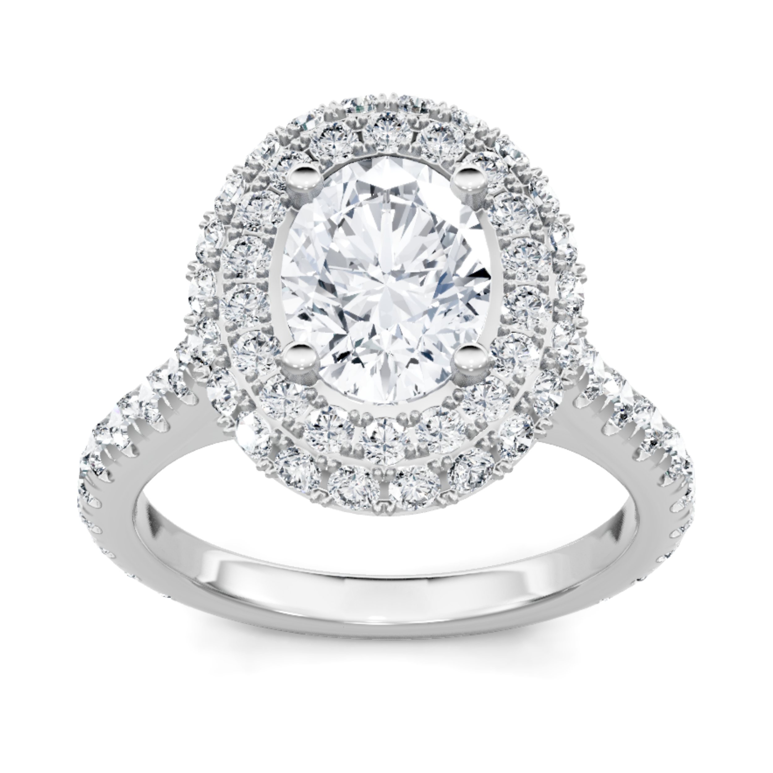 Imagine Bridal 14K White Gold Oval Diamond Engagement Ring 1.25ct