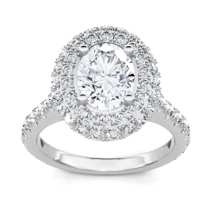 Imagine Bridal 14K White Gold Oval Diamond Engagement Ring 1.25ct