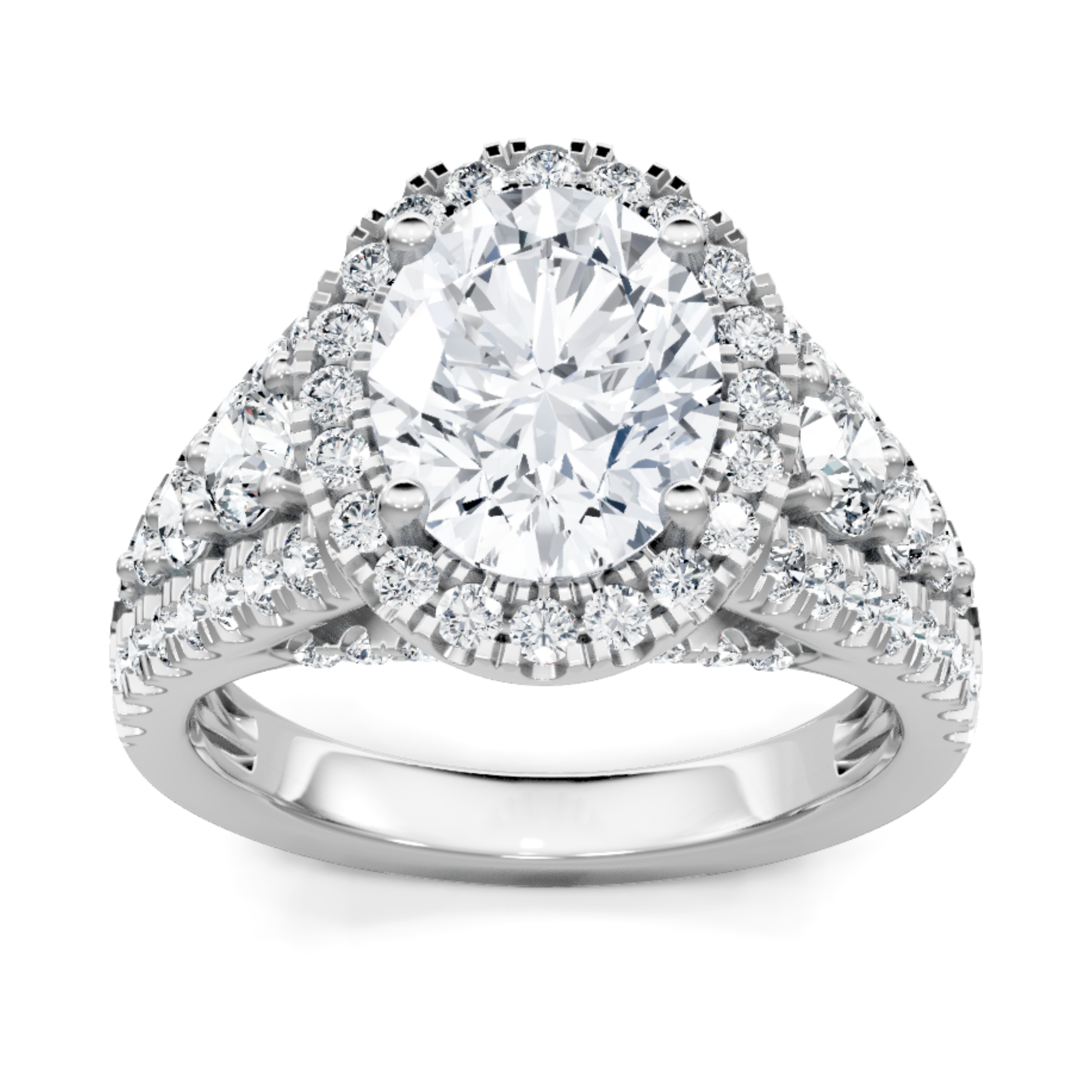 Imagine Bridal 14K White Gold Oval Diamond Engagement Ring 1.20ct