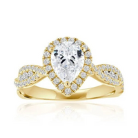 Imagine Bridal 14K White Gold Pear Diamond Engagement Ring 0.50ct