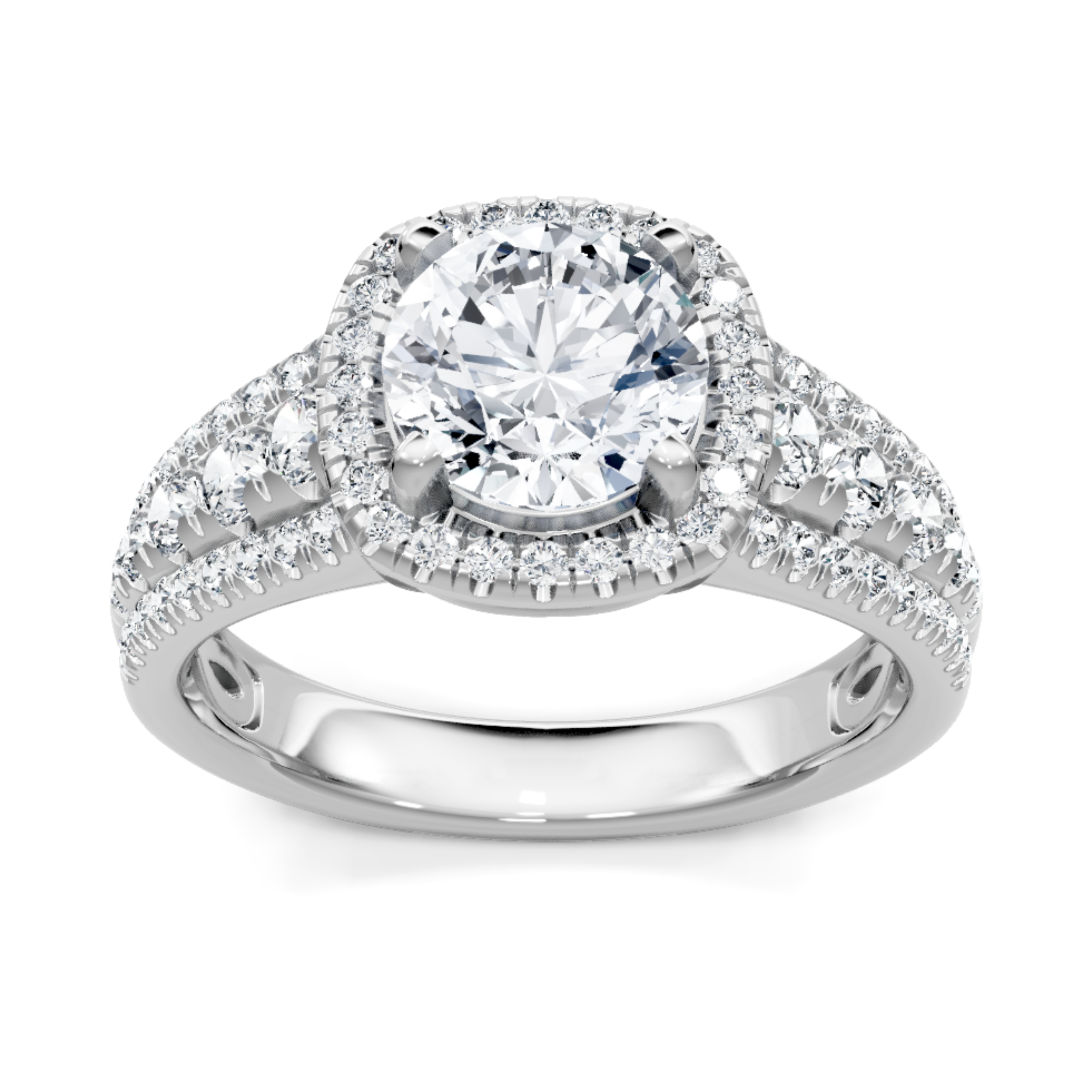 Imagine Bridal 14K White Gold Round Diamond Engagement Ring 0.80ct