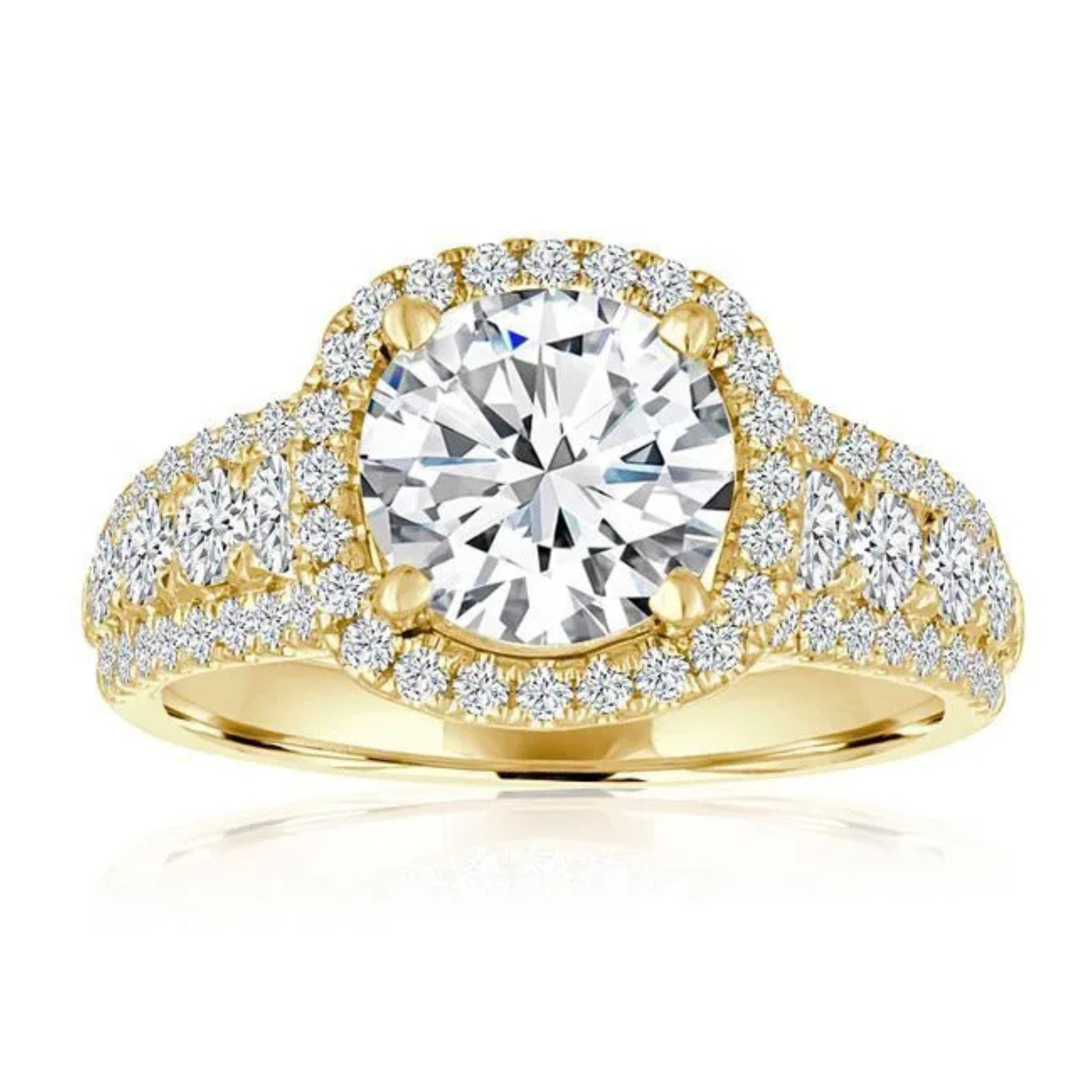 Imagine Bridal 14K White Gold Round Diamond Engagement Ring 0.80ct