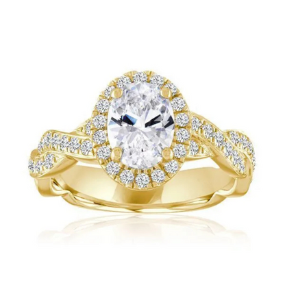 Imagine Bridal 14K White Gold Oval Diamond Engagement Ring 0.60ct