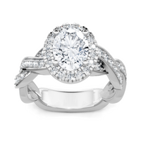 Imagine Bridal 14K White Gold Oval Diamond Engagement Ring 0.60ct