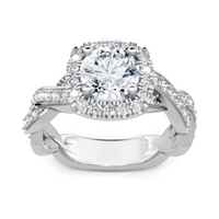 Imagine Bridal 14K White Gold Cushion Diamond Engagement Ring 0.17ct