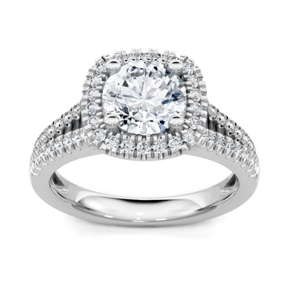 Imagine Bridal 14K White Gold Cushion Diamond Engagement Ring 0.38ct