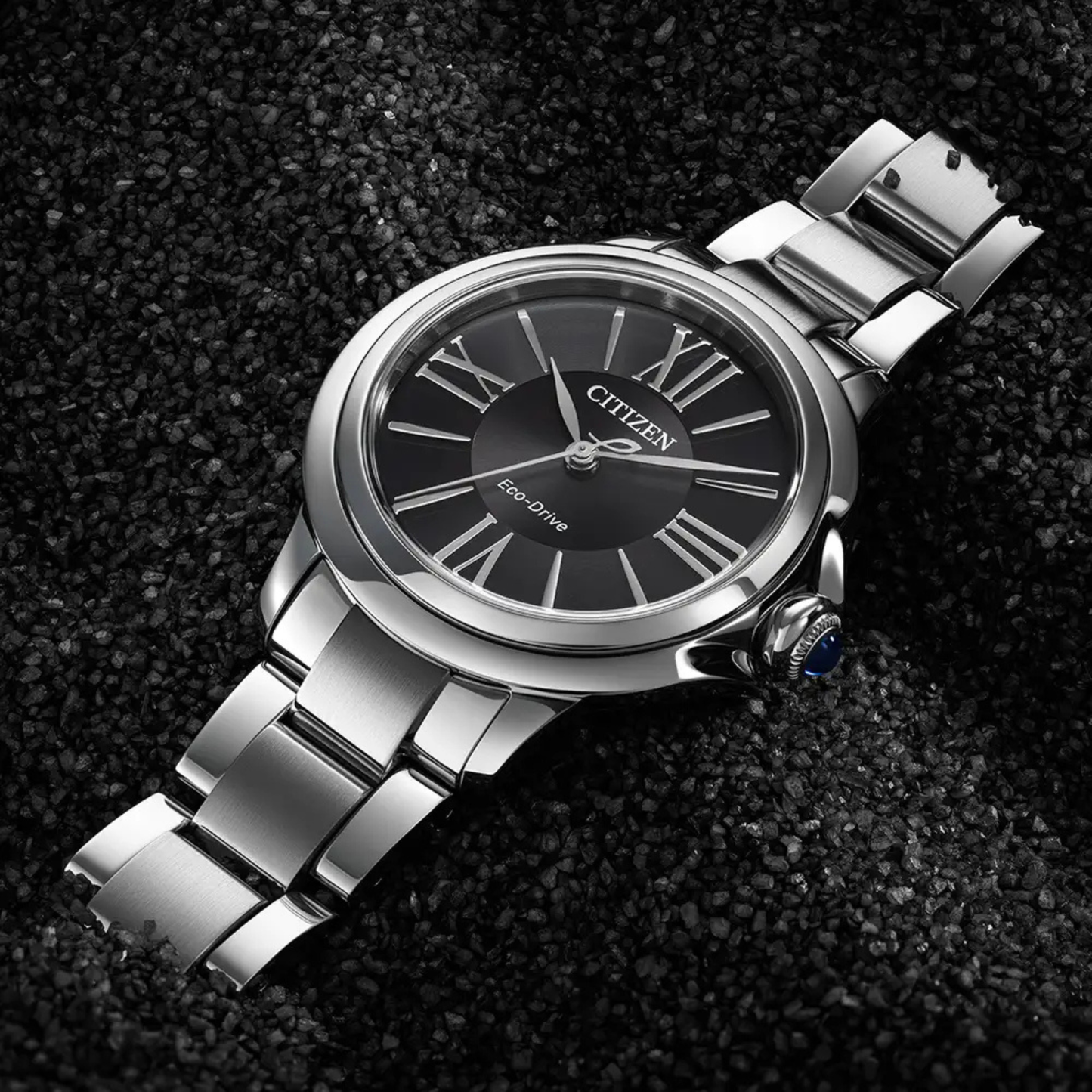 Citizen L Ceci Collection Stainless Steel Black Dial Watch 31.5 mm